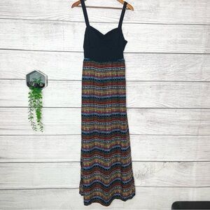 Mudd Boho Multicolor Striped Summer Maxi Dress Size XL